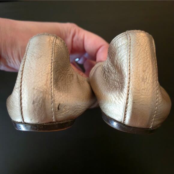 Lanvin Gold Metallic Classic Ballet Flat Size 36 / US 5 Slip On Timeless Capsule - Picture 6 of 12